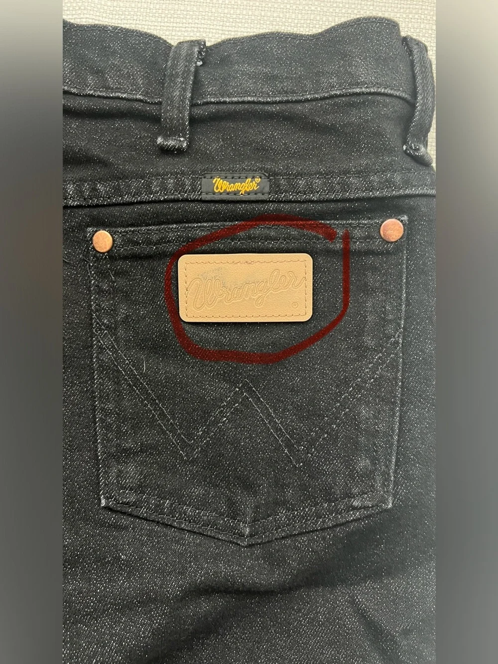 Wrangler Cowboy Cut Slim Fit Jeans Mens 34x30 Black Straight Leg Fits Over Boots
